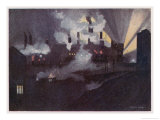 Factories at Brightside Sheffield Giclee Print by Gordon Home