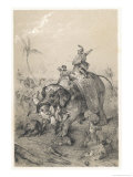 The Elephant of Porus Emperor of India in the Battle of Hydaspe Against Alexander Giclee Print by Jules Rigoet