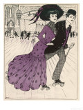 Smart Couple in a Roller- Skating Hall Giclee Print by N. Nielsen
