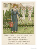 Mary Mary Quite Contrary How Does Your Garden Grow Giclee Print by Kate Greenaway