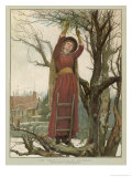 On Christmas Eve a Girl Goes out to Gather Mistletoe to Decorate the House reproduction procédé giclée par Jessie Macgregor