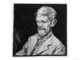 D H Lawrence English Novelist Sketch Giclee Print by Kapp 