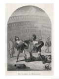 Gladiators in Combat Wearing Helmets and Using Shields Giclée-Druck von J. Roxe