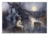 Tom Sits Upon a Rock Watching the Moonlight on the Rippling River ジクレープリント - ワーウィック・ゴーブル