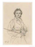 Niccolo Paganini Italian Musician in 1819 Giclee Print by Jean-Auguste-Dominique Ingres
