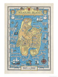 Map of Treasure Island Giclee Print by Monro S. Orr
