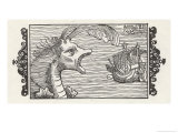 Sea Serpent Norway Giclee Print by Olaus Magnus