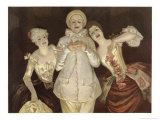 Italian Entertainers Giclee Print by Leopold Schmutzler