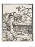German Miners Dowse for Metals Using a Forked Stick Giclee Print by Sebastian Munster