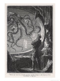 Hildebrand - 20,000 Leagues Under the Sea: Giant Squid Seen from the Safety of the Nautilus - Giclee Baskı
