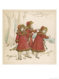 Three Girls Set off to Go Skating Giclée-Druck von Kate Greenaway