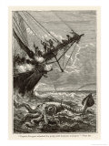 20,000 Leagues Under the Sea: Attacking a Giant Squid Giclée-Druck von Hildebrand 