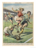 Ladies Football a Ladies Match ジクレープリント - ウォルター・Molini