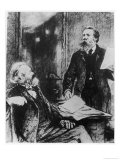Karl Marx German Political Theorist Working on Das Kapital with Engels Giclee Print by Shukow 