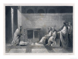 Roman Augurs Foretell the Future by Observing the Behaviour of Hens Reproduction procédé giclée par Jeanron 