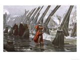 Richelieu Besieges la Rochelle Giclee Print by Henri Motte