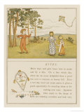 Children Flying a Kite reproduction procédé giclée par Kate Greenaway