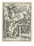 Chased from the Garden of Eden by an Angel with a Fiery Sword Accompanied by Death Giclee Print by Hans Holbein the Younger
