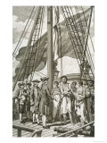 In His Second Major Voyage to the Pacific Cook Lands at Otaheite Giclee Print by Grignion 