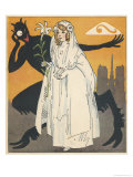 Virtuous French Girl on the Way to Her First Communion Encounters a Devil Giclee Print by Auguste Roubille