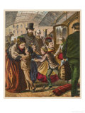 Children Arriving at a Terminus and are Met by Their Relatives Giclee Print by H.w. Petherick