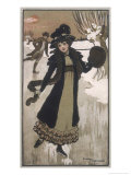 Couple Skating on a Frozen Stream reproduction procédé giclée par Ethel Parkinson