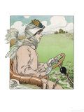 Danish Lady Motorist Takes the Wheel for a Trip in the Country Giclee Print by Carsten Ravn