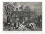 Bringing Home the Yule Log into a Country House Giclee Print by M. Jackson