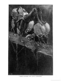 "The First Men in the Moon," Cavor is Captured by the Selenites Giclee Print by Claude Sheperson
