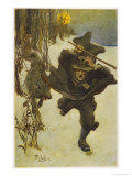 At Salem Dr. Wilkinson is Pursued by a Sinister Wolf reproduction procédé giclée par Howard Pyle