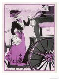 Handsome Fare Gives a Handsome Tip to the Handsome Driver of a Hansom Cab Giclee Print by F.e. Jackson