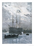 Nelson's Flagship Moored in Portsmouth Giclee Print by H.c. Seppings