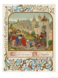 Isabella Queen of Edward II Flees to France and is Received by Charles le Bel Giclee Print by Ronjat 