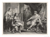 Young David Plays the Harp to Entertain King Saul Giclee Print by William Holl the Younger