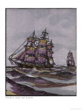 California Clipper Ships Reproduction procédé giclée par Jacques 