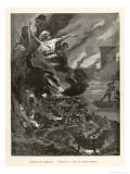 Jacques de Molay and Other Leading Knights Templar are Hastily Burnt at Paris Giclee Print by Ludovic Mouchot