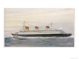 French Transatlantic Liner reproduction procédé giclée par Albert Sebille