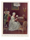 Wolfgang Amadeus Mozart as a Child Taken by the Empress Maria Theresia onto Her Imperial Lap Reproduction procédé giclée par Rudolf Klingsbogl