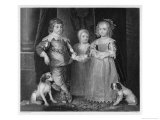 Charles I Charles James Mary and Their Dogs Giclee Print by Harry Payne