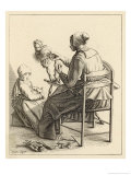 Dutch Woman at Her Spinning Wheel with Hanks of Thread at Her Feet Giclee Print by Geertruydt Roghman