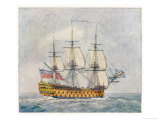 Warship of the British Navy Giclee Print by Pollard 