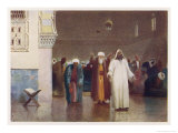 Egyptian Moslems at Prayer in a Mosque Giclee Print by R. Talbot Kelly