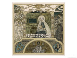 Mary and Jesus Watched by Angels on One Side Shepherds on the Other reproduction procédé giclée par Heinrich Lefler