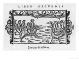 The Pigmies of Greenland Do Battle with Big Birds Giclee Print by Olaus Magnus