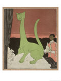 Queen Victoria's South African Nightmare, The Country is Depicted as a Large Green Cat Sitting Lámina giclée por Thomas Theodor Heine Queen Victoria's South African Nightmare, The Country is Depicted as a Large Green Cat Sitting Lámina giclée por Thomas Theodor Heine
