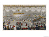 Circus Performers Riding Horses in the Ring at Franconi's Circus Paris in Front of a Huge Audience Giclee Print by J. Mottram
