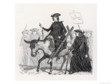 Catholic Missionaries Set out on Their Mission Giclee Print by Grandville 