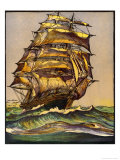 British Tea Clipper in Full Sail Reproduction procédé giclée par Jacques 