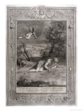 Narcissus Falls in Love with His Own Reflection Giclee Print by Bernard Picart