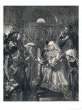 Edward Presents His Infant Son Edward II to the Welsh Reproduction procédé giclée par M. Klinkich